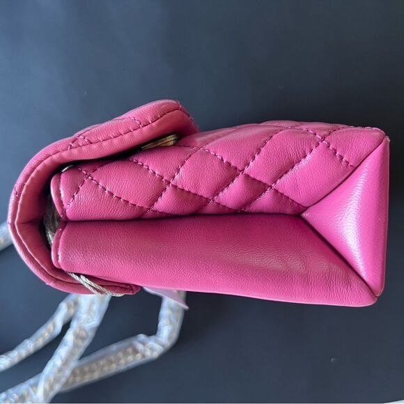 Kurt Geiger MINI BRIXTON LOCK Leather BAG Pink NEW MSRP $215 Missing Lock - Picture 5 of 11